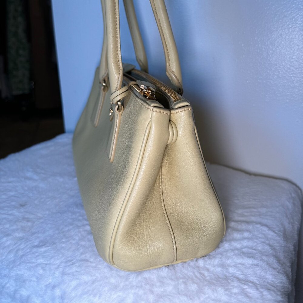 Prada Yellow Leather "Galleria" Top Handle Shoulder Bag w/ Detachable Crossbody - Picture 3 of 8